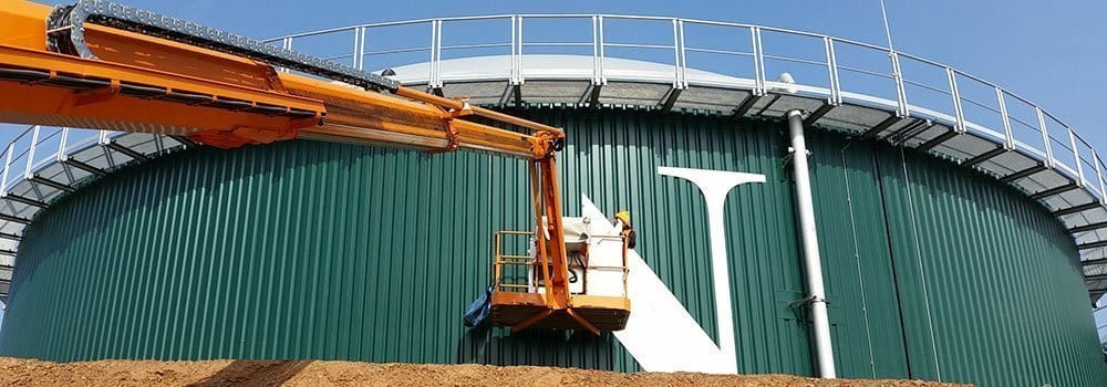 Riesige Silo-Werbeanlage für Energieversorgung Nordhausen (EVN)