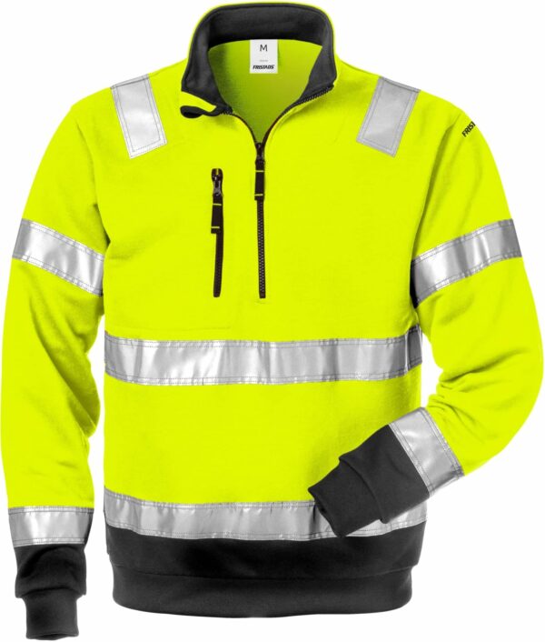High Vis Zipper-Sweatshirt Kl. 3 728 SHV | Fristads High Vis Zipper-Sweatshirt Kl. 3 728 SHV | Fristads