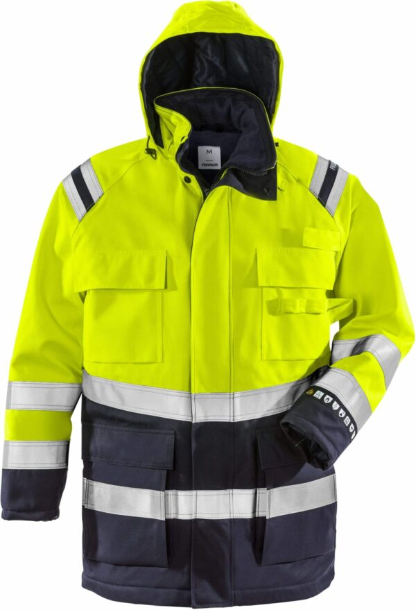 Flamestat High Vis Winterparka Kl. 3 4086 ATHR | Fristads Flamestat High Vis Winterparka Kl. 3 4086 ATHR | Fristads