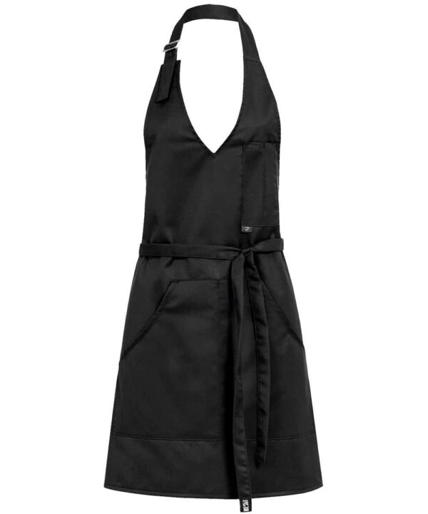 Schwarze Damen-Latzschürze 70×65 mit V-Ausschnitt – 4411 Schwarze Damen-Latzschürze 70×65 mit V-Ausschnitt – 4411